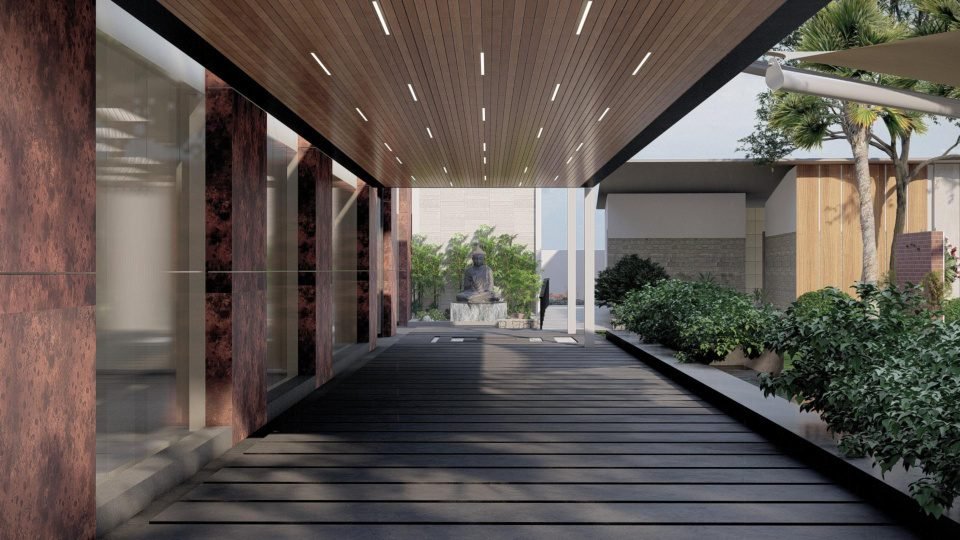 Covered arrival walkway